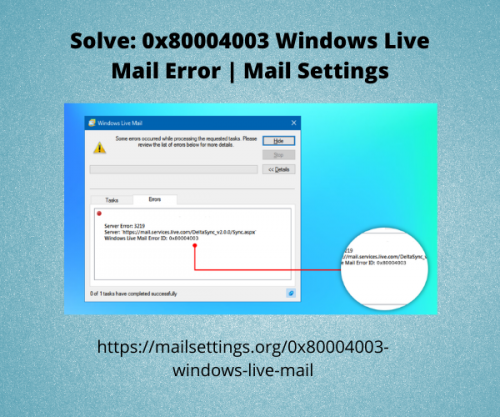 0x80004003 Windows Live Mail Error