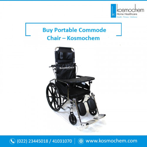 Buy Commode wheelchair online shopping at best price in India at Kosmochem. We offer a wide range starts from simple commode stool to economy chairs and extends upto more sturdier and durable chrome plated and light weight aluminum models with options of folding and height adjustment.  To know more about commode wheelchair, visit our website: https://www.kosmochem.com/ProductSearch.aspx?CID=275