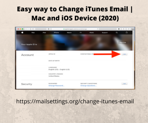 Easy way to Change iTunes Email