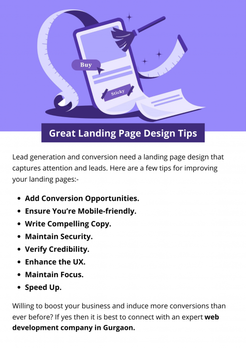 Lead generation and conversion need a landing page design that grabs attention and leads. Enhancing the user experience will keep individuals researching your content. As you begin building landing pages for your digital marketing campaigns, ensure each page has a singular goal. Ensure your website loads fast on mobile and desktop. To know more visit here https://singhimarketingsolutions.com/web-development-services-company-gurgaon.php