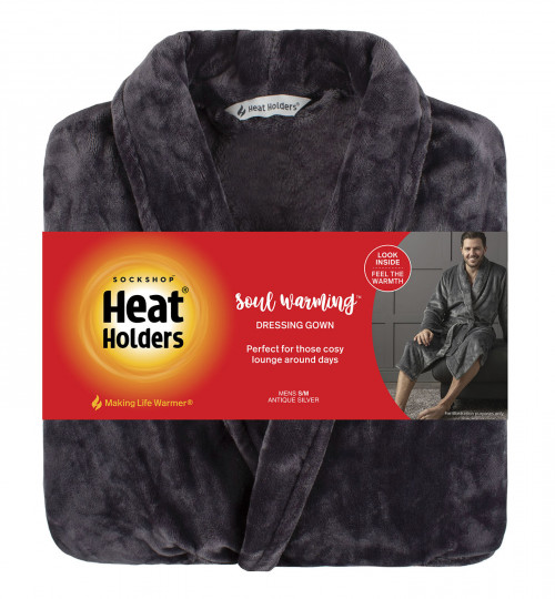 HEAT HOLDERS DRESSING GOWN ANTIQUE SILVER PACK SHOT S M