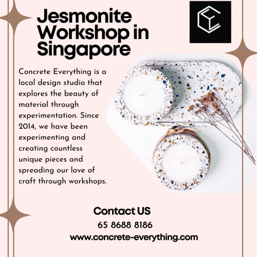 Concrete Everything is a local design studio that explores the beauty of material through experimentation. Since 2014, we have been experimenting and creating countless unique pieces and spreading our love of craft through workshops.
More Detail: https://concrete-everything.com/pages/jesmonite
#JesmoniteworkshopinSingapore #Jesmonite #workshop #Singapore #Concrete #Everything #design