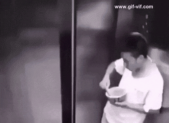 Never eat in the elevator