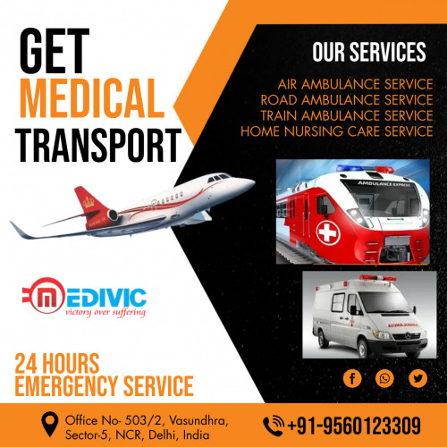 Medivic Aviation Air Ambulance Service in Along promptly relocates the very critical patient with required medication support in an emergency from one city to another clinical spot. We provide all advanced setup inside our IICU and Charter Air Ambulance for shifting of patients.

More@ https://bit.ly/3x6Xn6o