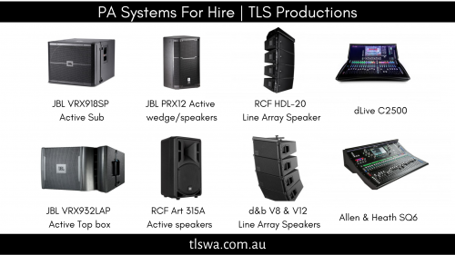TLS Productions sell and hire a wide range of professional PA sound systems that will provide the clarity and definition to bring your special event to life. #PASystemsForHire #EventProductionServices #TLSProductions

https://www.tlswa.com.au/hire/audio/