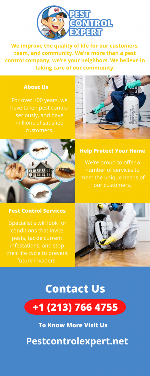 We want to make our community a better place, and part of that is being a friendly, helpful neighbor. We think kindness is contagious, and we believe small gestures can have a big impact. That’s why we look for ways to make people happy. Visit us - https://pestcontrolexpert.net