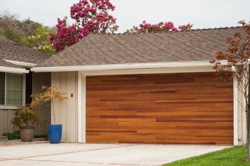 Planks Cedar Steel Door