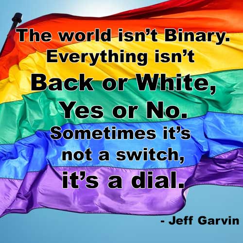 The world isn’t Binary.
Everything isn’t Back or White, Yes or No.
Sometimes it’s not a switch, it’s a dial.
- Jeff Garvin