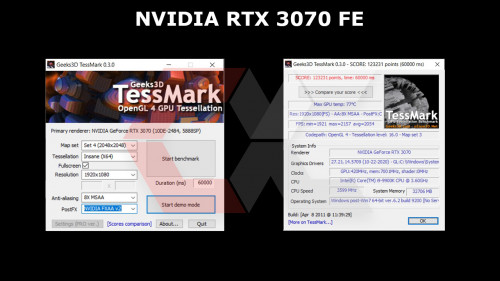 Review RTX 3070 FE Overcluster Tessmark