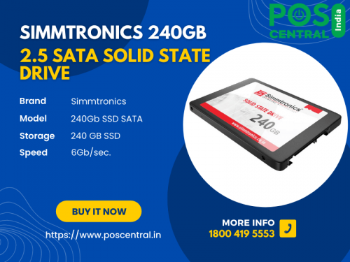 Is your system working slow? Upgrade your laptop/desktop with 240GB SATA SSD from POS Central India today. This SSD is made by Simmtronics brand with high technology, which gives you premium performance. It comes with a huge storage capacity of 240GB which provides more space to your system. This solid state drive accelerates your file transfer, gaming, multiple works and video editing in minimum time. So don't wait and get SSD SATA 240GB at discounted prices only from POS Central India website. Visit https://www.poscentral.in/simmtronics-240gb-2.5-sata-solid-state-drive.html