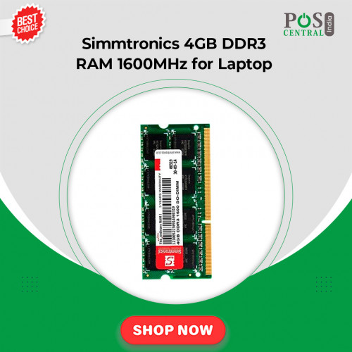 This 4GB DDR3L 1600MHz Laptop RAM is ideal for all types of laptops. It has a capacity of 4GB, which makes it superfast and provides fast transfer speeds. Its structure of 30nm makes it technically advanced, ensuring the reliability and stability of the RAM. This RAM has a superfast speed of 1600MHz, which makes your laptop more efficient by reducing system lagging to prevent delays while saving data processing capabilities. Buy Simmtronics 4GB DDR3 RAM 1600MHz for Laptop at best prices from POS Central India website. Visit https://bit.ly/3ma98mh