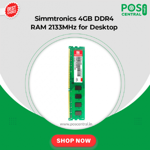 This superb high quality DDR4 2133MHz Desktop RAM 4GB from POS Central India is a superfast RAM made for heavy games to run smoothly and perform multitasking with ease. It is energy efficient as it consumes less power. Low power consumption produces less heat, which makes your PC more durable. This excellent memory increases the performance speed of your computer. Buy Simmtronics 4GB DDR4 RAM 2133MHz for Desktop at affordable prices from POS Central India website with 3 years of warranty. Also, visit https://www.poscentral.in/simmtronics-4gb-ddr4-ram-2133-mhz-for-desktop.html