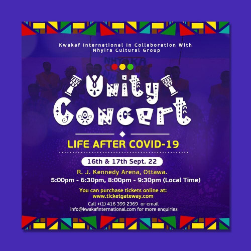 Ticketgateway - UNITY CONCERT:LIFE AFTER COVID-19 (CITY OF OTTAWA) - September 17, 2022 at R.J. Kennedy Arena. Find event and ticket information at  https://www.ticketgateway.com/event/view/unity-concert