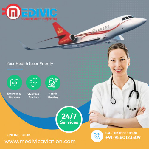 Medivic Aviation Air Ambulance Service in Dibrugarh always conveniently shift the patient under the care of the highly expert medical team with all life-saving medical setup at justified cost. Gets the advanced emergency medical transport service from us. 

More@ https://bit.ly/2EGzdpi