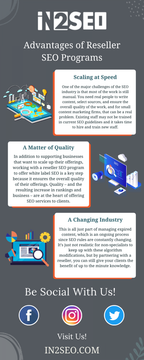 In2SEO is a wholesale white label SEO Agency that provides top quality private label SEO, GMB local SEO, ongoing link building, and SEO reseller services to established and budding digital marketing agencies. We are one of the best SEO outsourcing agencies in the industry in terms of quality of services. We provide affordable white label SEO packages and plans. To know more visit here: https://in2seo.com/