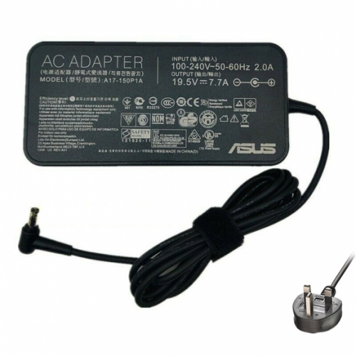 Original Asus A17-150P1A(CL:B) 4.5mm*3.0mm UK Adapter Charger 150W
https://www.adapterworld.co.uk/asus-c-1_10/original-asus-a17150p1aclb-45mm30mm-uk-adapter-charger-150w-p-161316.html
Product Information
Input:100-240V / 50-60Hz
Voltage-Electric current-Output: 19.5V-7.7A-150W
Size of the plug: 4.5mm/3.0mm with 1-Pin
Color: Black
Condition: New,Original
Warranty: 1 Year Warranty and 30 Days Money Back
Package Include:
1 x Asus Charger
1 x Power Cable with UK Plug