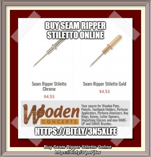 Wooden Concepts is the place online to get your seam ripper stiletto in gold and chrome color. These are compatible with seam ripper handles and these are intended to be a spare and replacement to our seam rippers.
https://www.woodenconcepts.com/product-category/seam-ripper-stiletto/