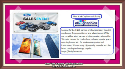 Looking for best NYC banner printing company to print any banner for promotion or any advertisement? We are providing vinyl banner printing service nationwide. We print banner for trade show, schools, sports, grand opening banner etc. for various companies and institutions. We are using high quality material and the latest printing technology to print.
https://bit.ly/3wqyzpK